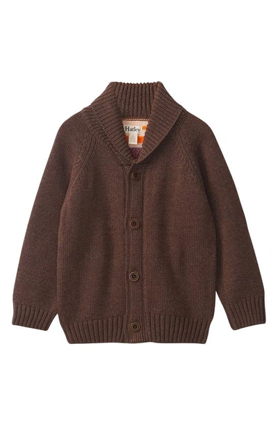 Shop Hatley Kids' Mountain Cotton Blend Cardigan In Brown