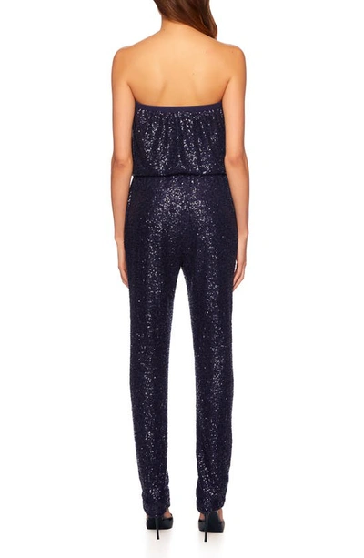 Susana Monaco Sequin Strapless Jumpsuit In Thunder