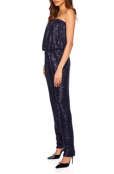 Susana Monaco Sequin Strapless Jumpsuit In Thunder