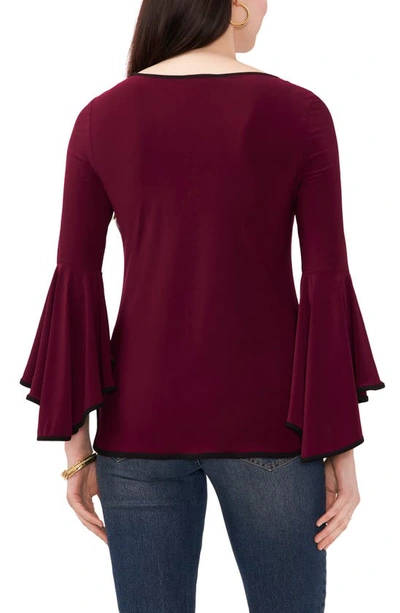 Chaus Bell Sleeve Top In Mulberry