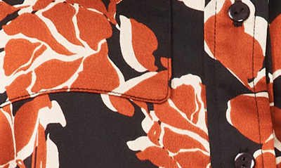 CHAUS CHAUS FLORAL PRINT BUTTON-UP UTILITY SHIRT 