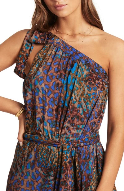 Shop Sea Level One-shoulder Tie Waist Cover-up Jumpsuit In Blue