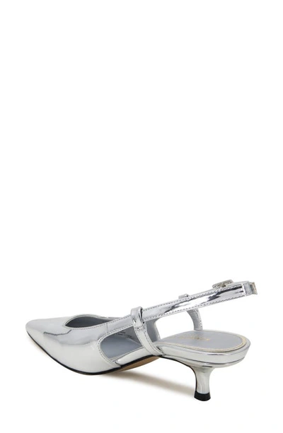 Shop Kenneth Cole New York Martha Kitten Heel Slingback Pump In Silver