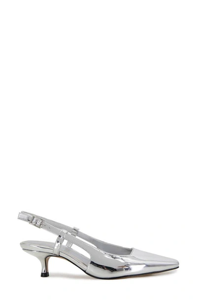 Shop Kenneth Cole New York Martha Kitten Heel Slingback Pump In Silver