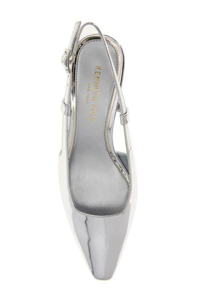 Shop Kenneth Cole New York Martha Kitten Heel Slingback Pump In Silver