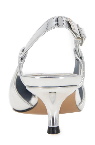 Shop Kenneth Cole New York Martha Kitten Heel Slingback Pump In Silver