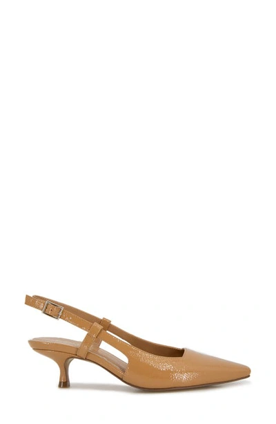 Shop Kenneth Cole New York Martha Kitten Heel Slingback Pump In Camel Patent