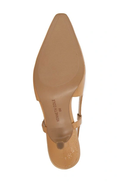 Kenneth Cole New York Martha Kitten Heel Slingback Pump In Camel Patent