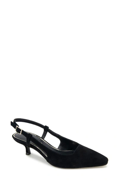 Shop Kenneth Cole New York Martha Kitten Heel Slingback Pump In Black Suede