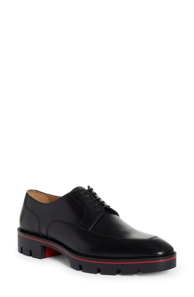 Shop Christian Louboutin Davisol Lug Sole Derby In Bk01-black