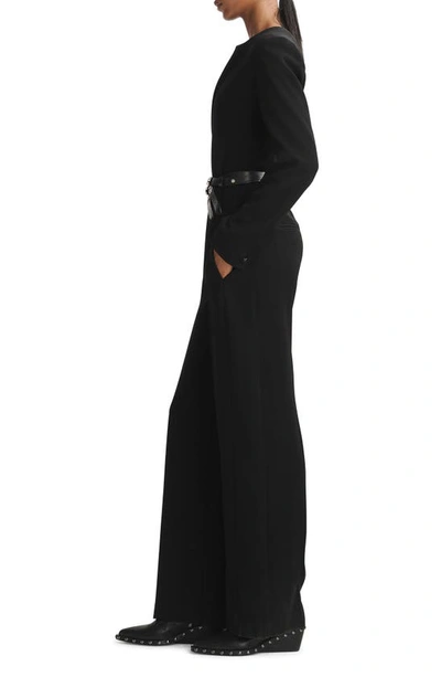 Shop Rag & Bone Sonia Plunge Crepe Jumpsuit In Black