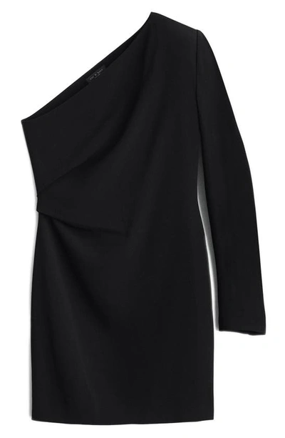 Shop Rag & Bone Neeva One-shoulder Crepe Minidress In Black