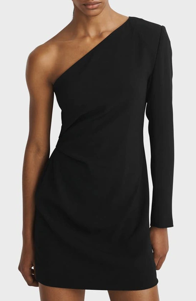 Shop Rag & Bone Neeva One-shoulder Crepe Minidress In Black