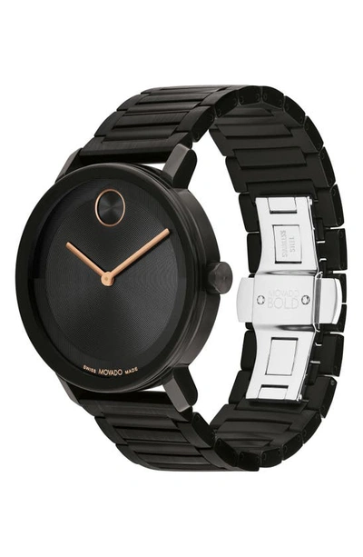 Movado Men's Bold Evolution 2.0 Swiss Quartz Ionic Plated Black Steel Watch 40mm In Black