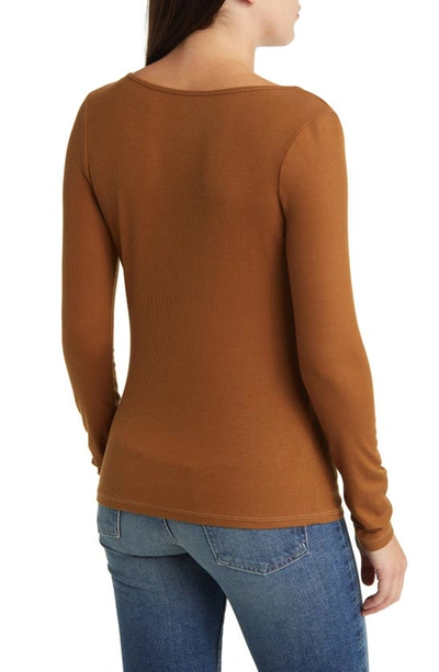 Ag Jaxon Rib T-shirt In Caramel