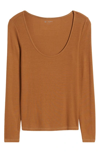 Shop Ag Jaxon Rib T-shirt In Caramel