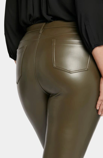 Nydj Plus Size Artificial Leather Marilyn Straight Pants In Ripe Olive