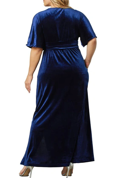 Shop Kiyonna Verona Velvet Gown In Nocturnal Navy