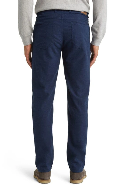 Shop Peter Millar Mountainside Five-pocket Flannel Pants In Atlantic Blue