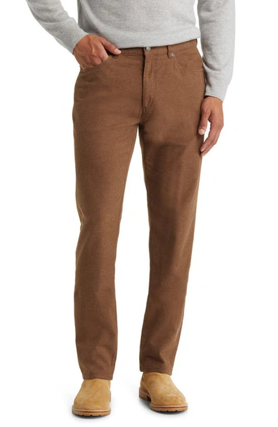 Shop Peter Millar Mountainside Five-pocket Flannel Pants In Bourbon