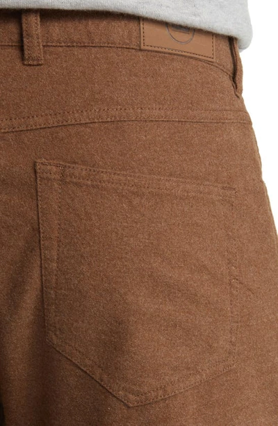 Shop Peter Millar Mountainside Five-pocket Flannel Pants In Bourbon