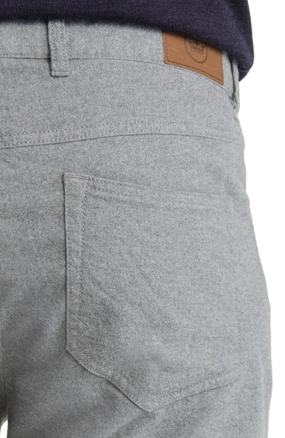Shop Peter Millar Mountainside Five-pocket Flannel Pants In British Grey