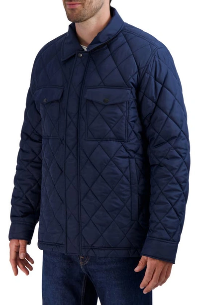 Shop Cole Haan Diamond Quilted Jacket In Navy