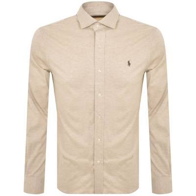 Shop Ralph Lauren Long Sleeve Shirt Beige