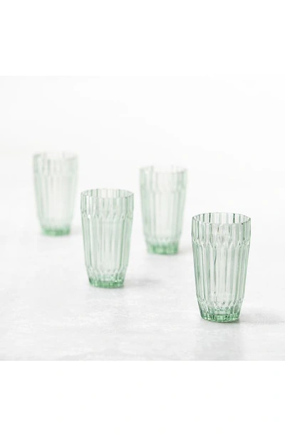 Shop Fortessa Archie Set Of 6 Sage Iced Beverage Glasses In Sage Green