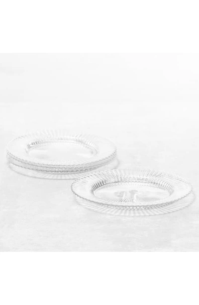 Fortessa Archie Set Of 4 Clear Dinner Plates In Clear