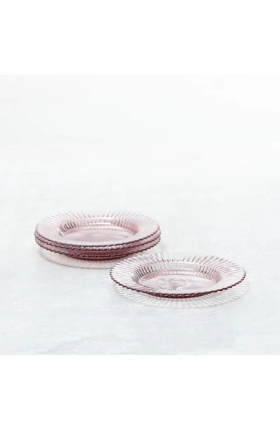 Shop Fortessa Archie Set Of 4 Pink Dessert Plates