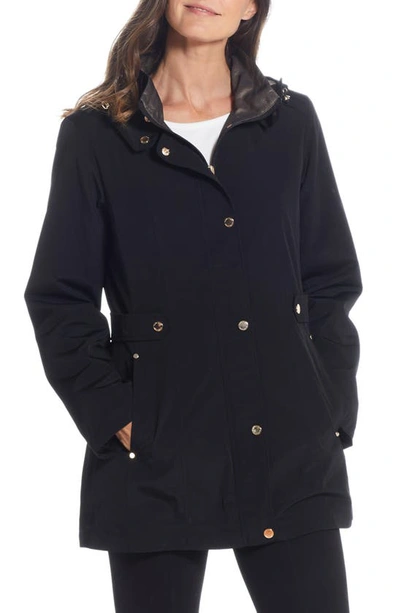 Shop Gallery Water Resistant Zip Front Rain Jacket In Black