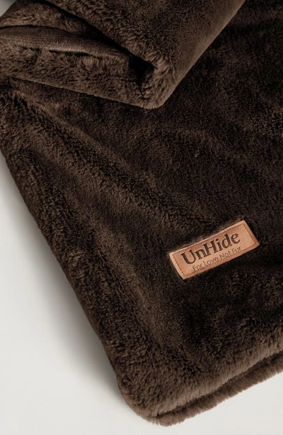 Shop Unhide Li'l Marsh Medium Plush Blanket In Chocolate Hare