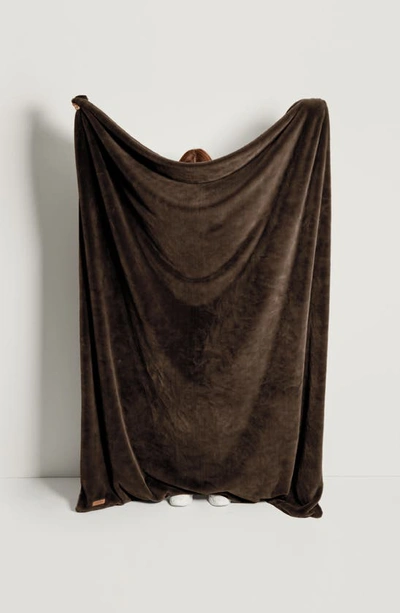 Shop Unhide Li'l Marsh Medium Plush Blanket In Chocolate Hare