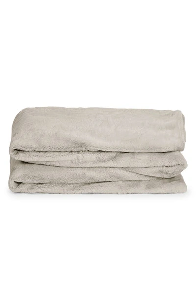 Shop Unhide Cuddle Puddles Plush Throw Blanket In Greige Goose