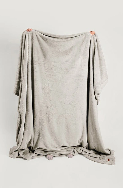 Unhide Cuddle Puddles Plush Throw Blanket In Greige Goose