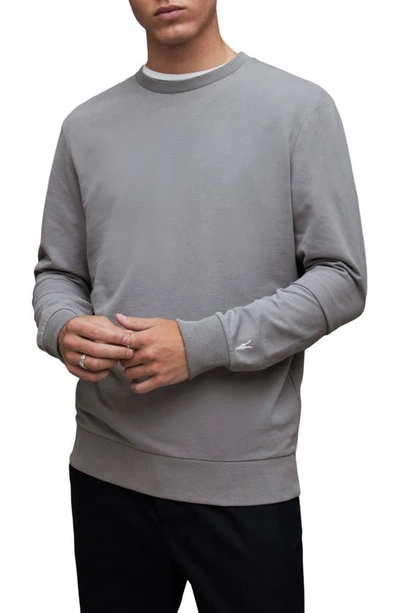 Shop Allsaints Haste Crewneck Sweatshirt In Aluminum Grey