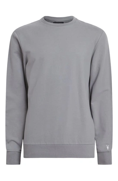 Shop Allsaints Haste Crewneck Sweatshirt In Aluminum Grey