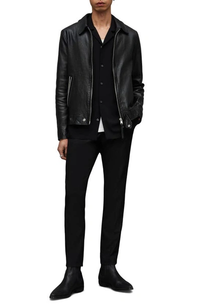 Shop Allsaints Regis Leather Jacket In Black