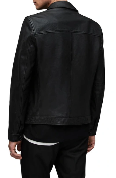 Allsaints Nellcot Zip Up Leather Jacket In Black