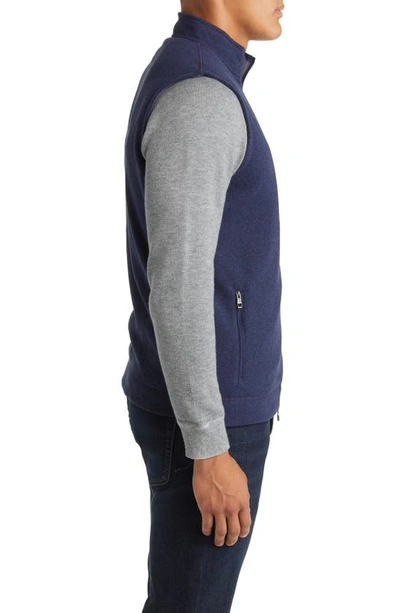 Shop Peter Millar Crown Sweater Fleece Zip-up Vest In Navy