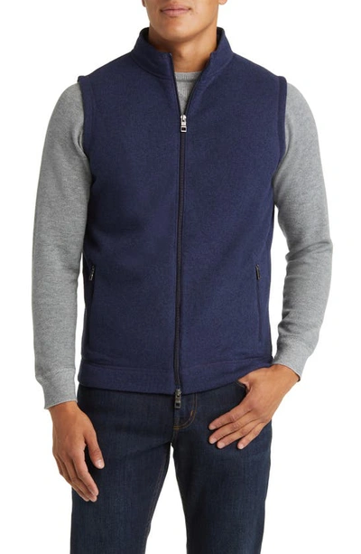 Shop Peter Millar Crown Sweater Fleece Zip-up Vest In Navy