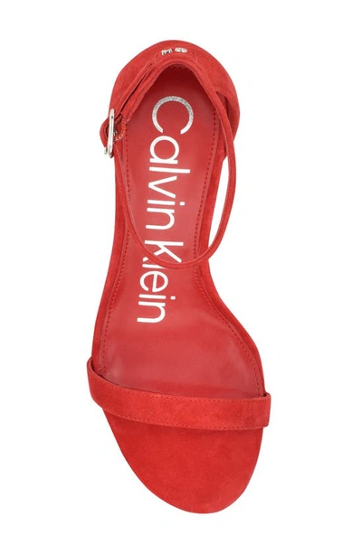 Shop Calvin Klein Fairy Ankle Strap Sandal In Dark Red