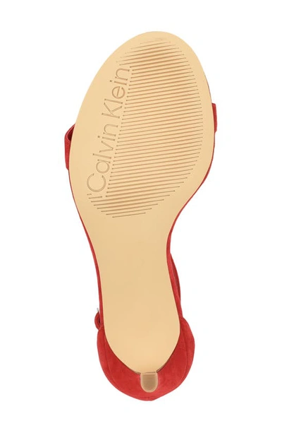 Shop Calvin Klein Fairy Ankle Strap Sandal In Dark Red