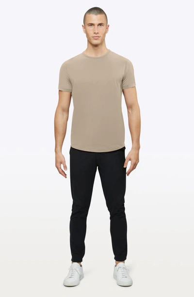 Shop Cuts Ao Curve Hem Cotton Blend T-shirt In Stone