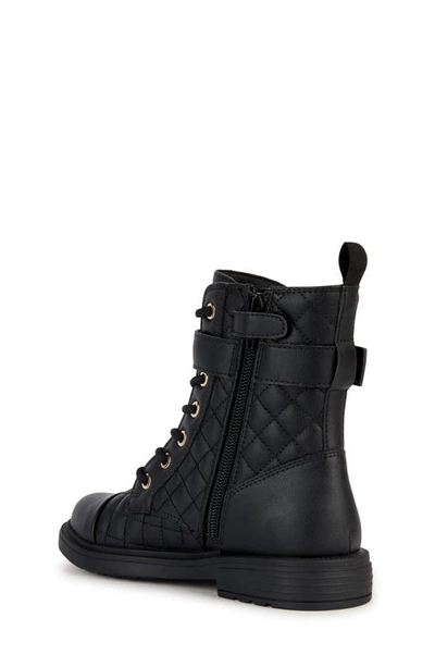 Shop Geox Clair Quilted Combat Boot In Black