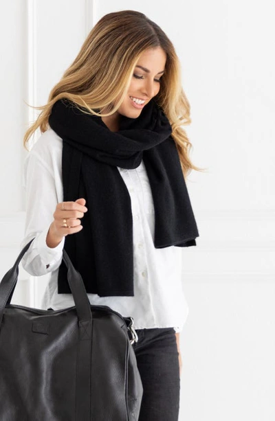 Shop Zestt Organics The Cashmere Travel Scarf In Black