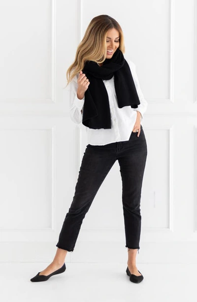 Shop Zestt Organics The Cashmere Travel Scarf In Black