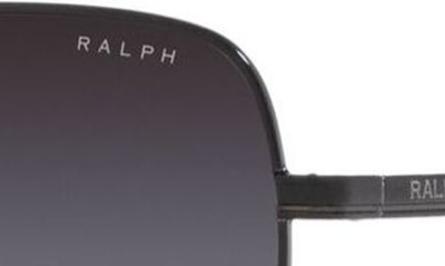 Shop Ralph 58mm Gradient Rectangular Sunglasses In Shiny Black
