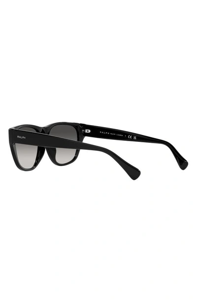 Shop Ralph 55mm Gradient Irregular Sunglasses In Shiny Black